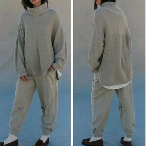 ✨ SALE✨ Free People Hailee Turtleneck Knit Set - Oatmeal Beige Cream XSmall